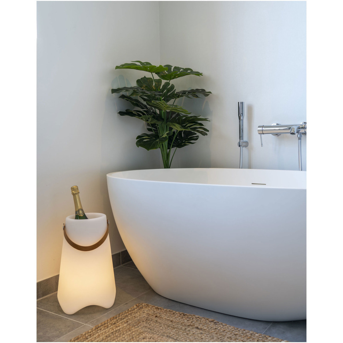 Bristol — Secchiello per vino LED ricaricabile da esterno, bianco, IP44