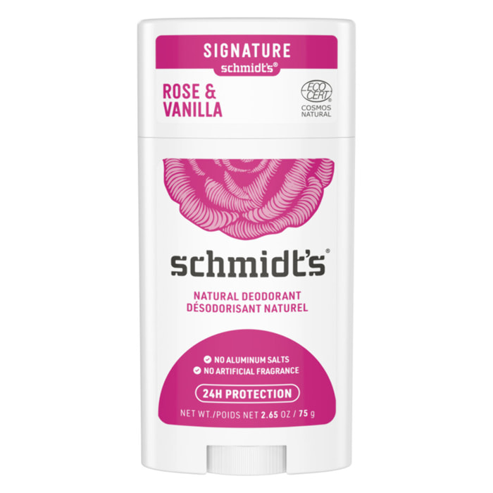 Pack de 3 - Schmidt's Déodorant Stick Rose & Vanille 75g