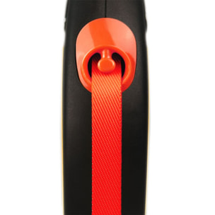 Laisse New Neon M Tape 5 m black/ neon orange Flexi CL21T5-251-S-NEOOR