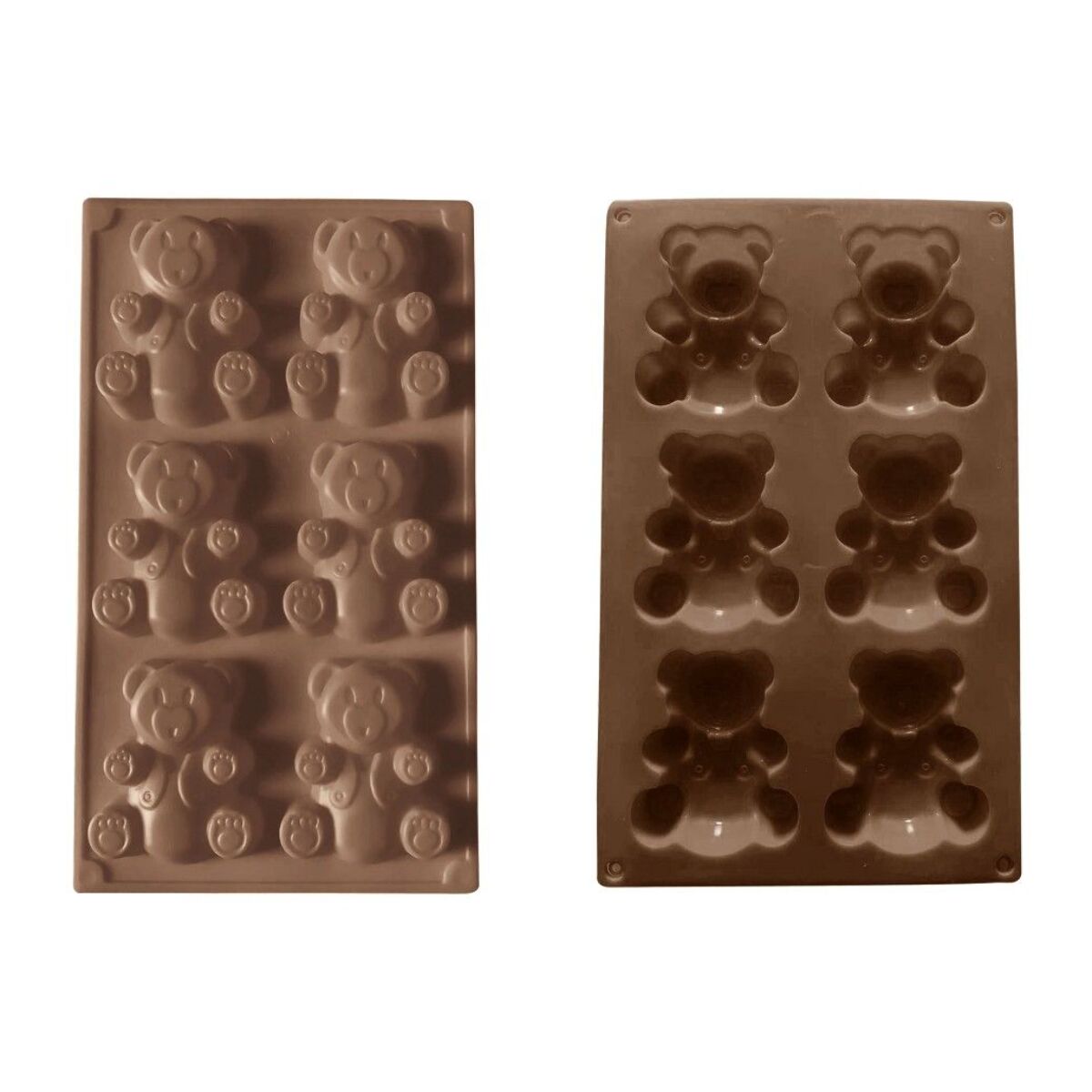 Lot de 6 mini moules en silicone forme Ours, Happy Cake