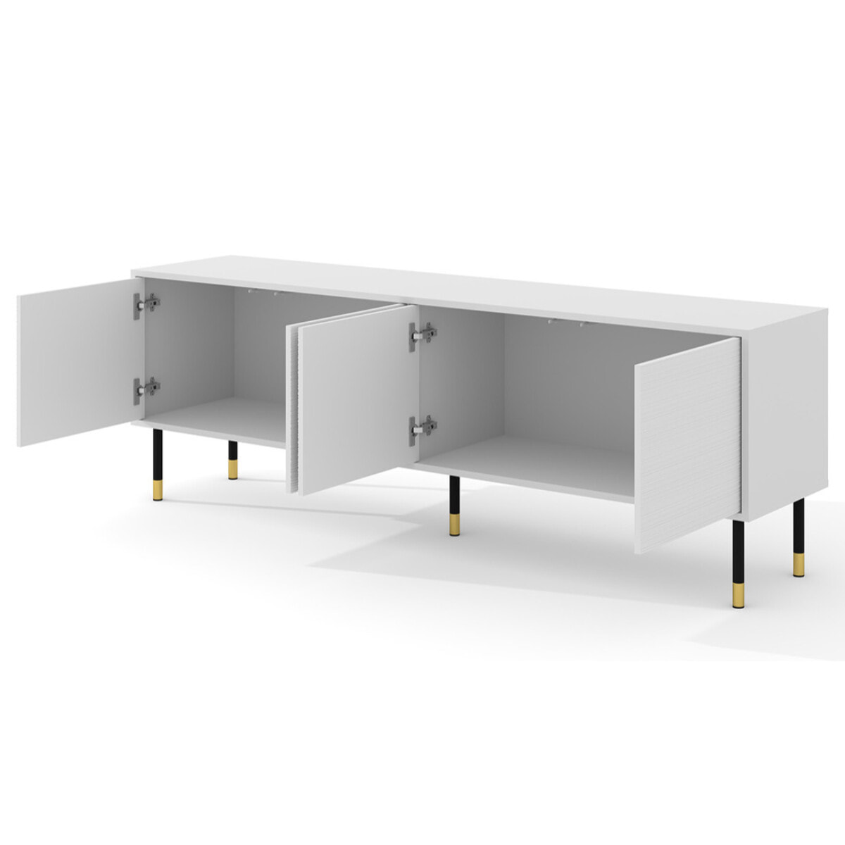 Novara - meuble tv - 4 portes - 180 cm - Blanc