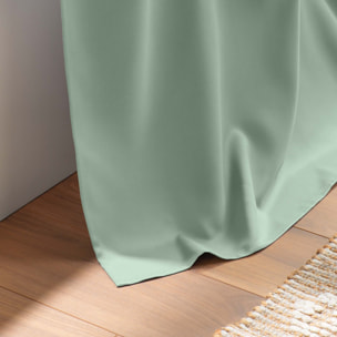 Rideau court obscurcissant 90 % adapté radiateur - Sauge