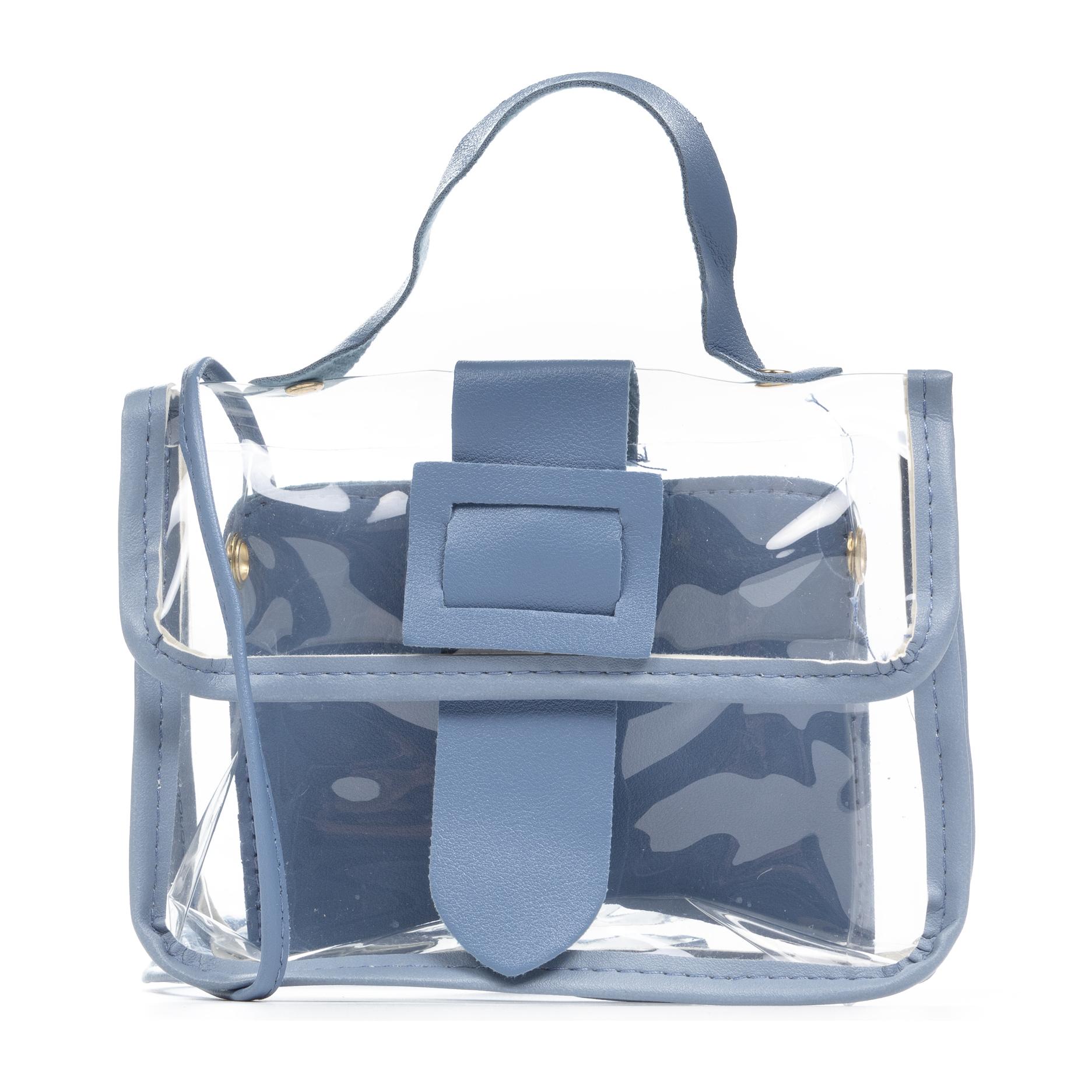 Zeccone bolso bandolera tote mini, de PVC transparente y piel sintética.