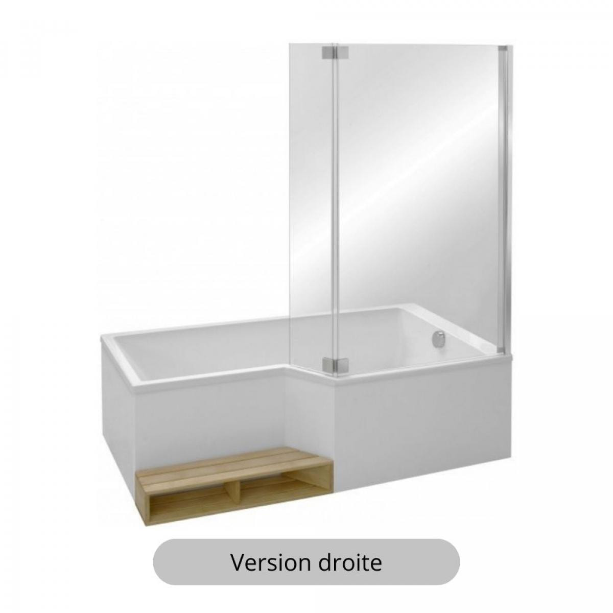 JACOB DELAFON Baignoire Bain douche Jacob Delafon NEO 160X90 droite (pds+vid+MPied) + tablier