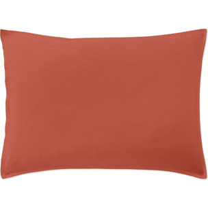 Paire de Taies d'oreiller percale de coton terre de sienne