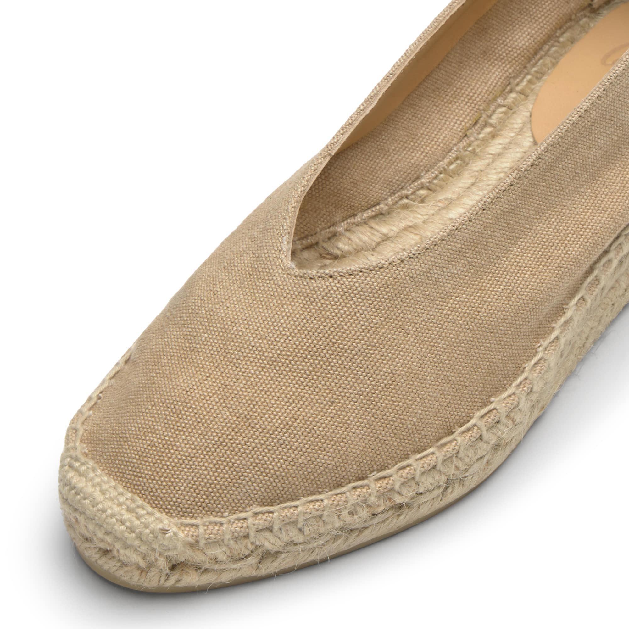 Alpargatas planas de mujer Gea en algodón acabado lavado, cierre mediante lazada