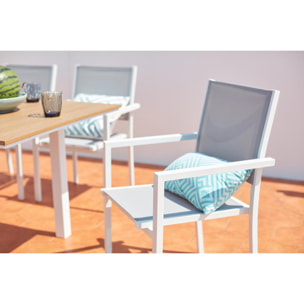 Salon de jardin repas 8 places en aluminium MIDA