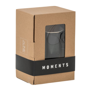 J-Line tasse + sous-Ttsse + cuillère Moments - céramique - noir