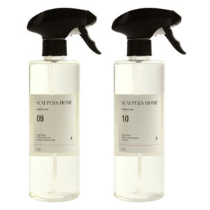 Set de 2 difusores spray de 500ml con aromas de light green y light peach scalpers