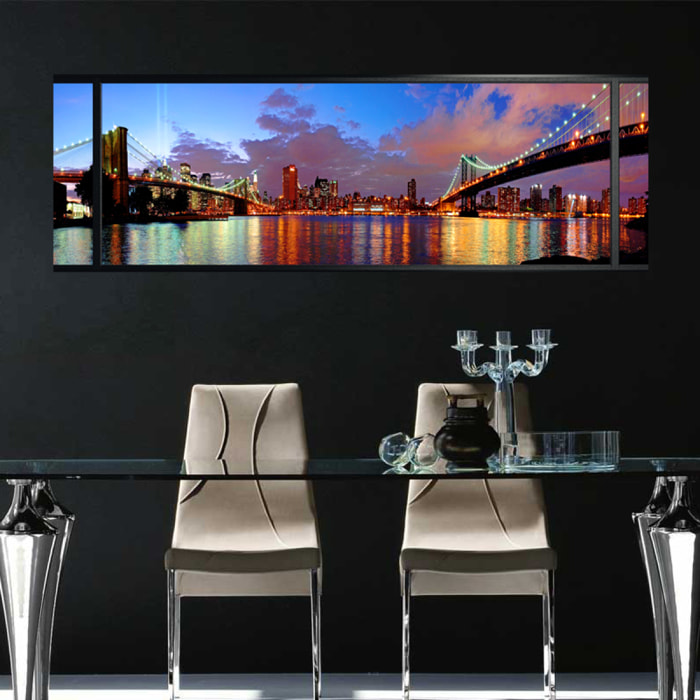 Stickers muraux 3D | Sticker Mural Autocollant effet 3D Brooklyn Bridge 1 - Stickers adhésifs 3D Chambre Salon Trompe l'oeil