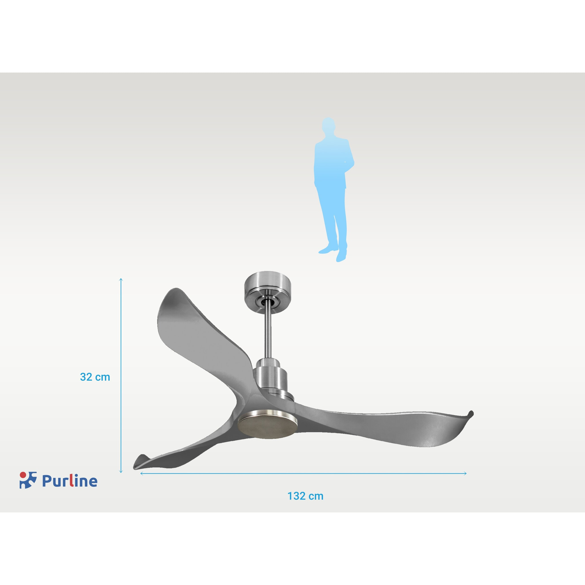 Ventilateur de plafond Réversible  Thermostat Wifi Moteur à courant continu Toits en pente Télécommande Hypersilence Mémoire Shopify Vendible (AUTOMATIQUE)