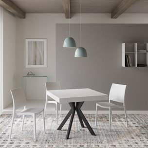 Tavolo allungabile 90x90/194 cm Dolcezza bianco frassino gambe antracite