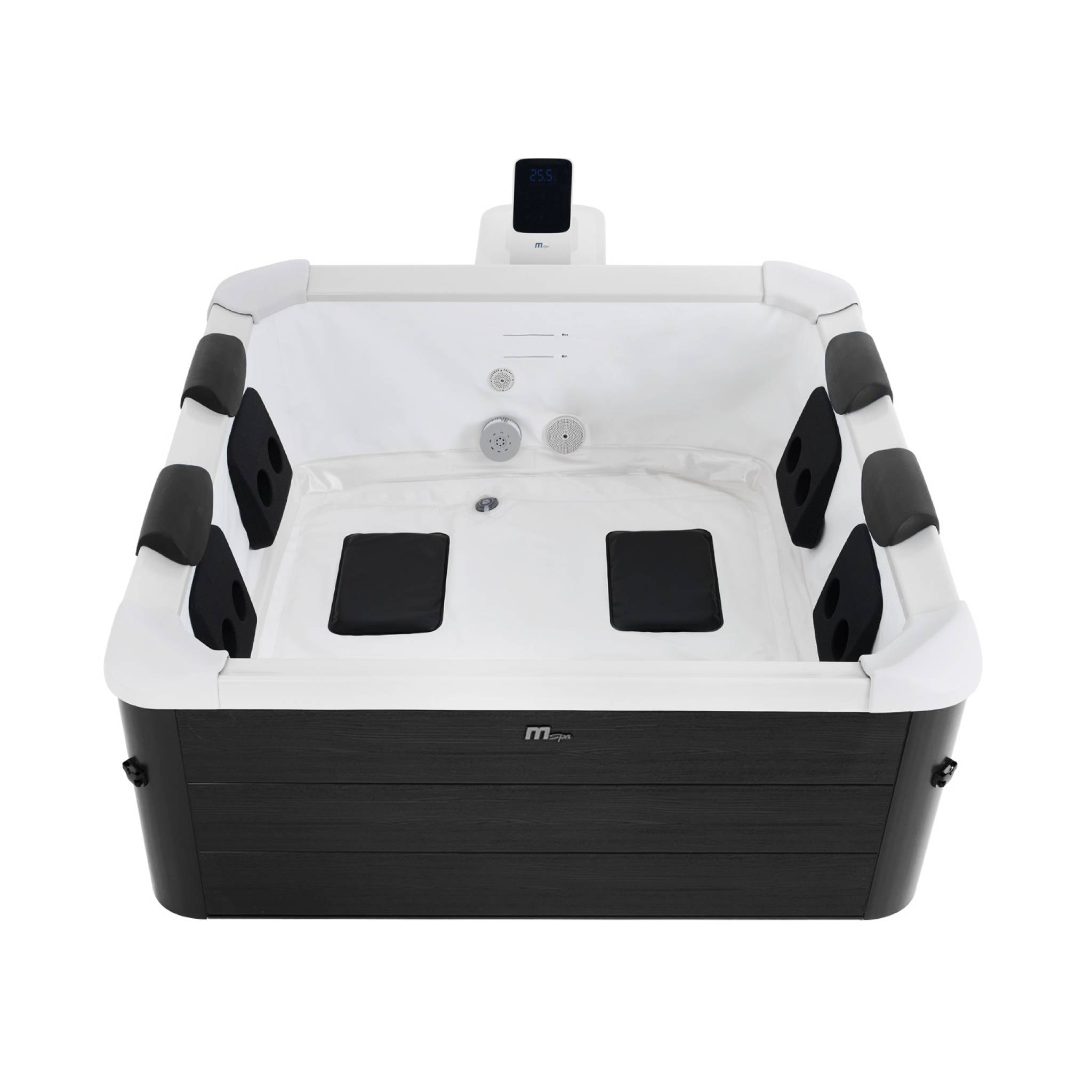 Spa rigide 6 places 180cm carré gris hydromassages, 4 coussins + bâche incluse OSLO PLUS AERO