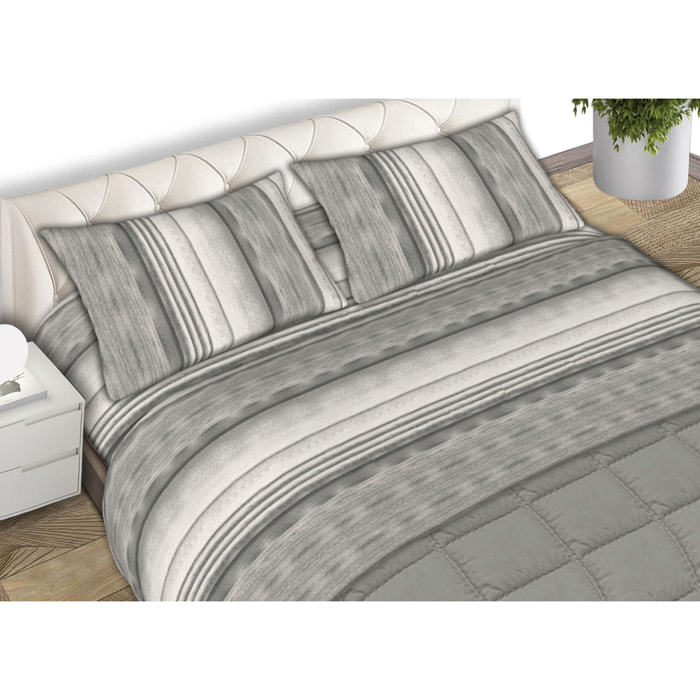 Completo Lenzuola 100% Cotone Smoke Grigio