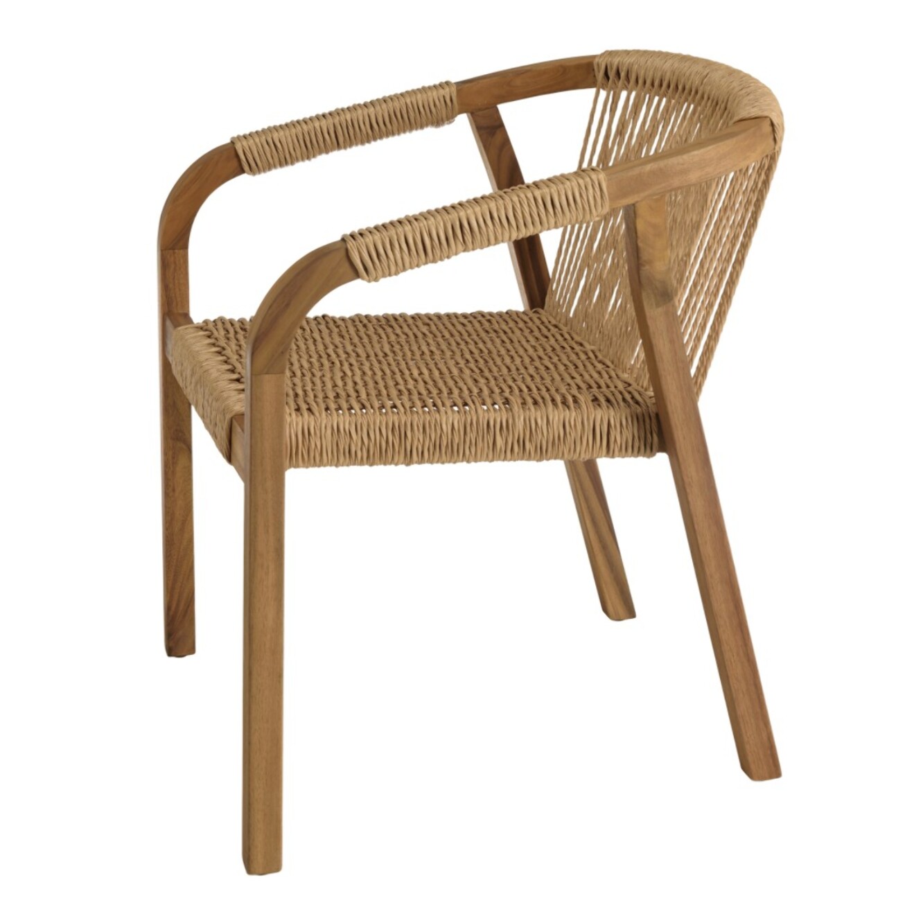 VICK - Lot de 2 fauteuils en acacia huilé et cordage synthétique
