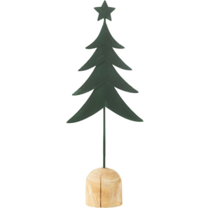 J-Line décoration Sapin Sur Pied + Étoile - métal/bois - vert foncé - small