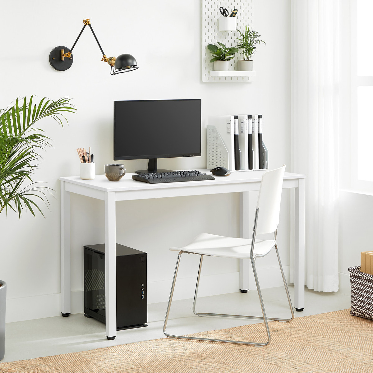 Tavolo rettangolare Tessa 120x60 cm in bianco minimal