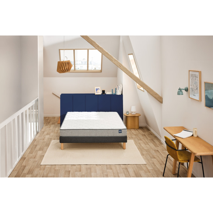 Ensemble EFFICIENT 1 place| Matelas H 19cm avec sommier ferme |confort ferme