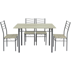 Set de mesa y 4 sillas Lima para cocina