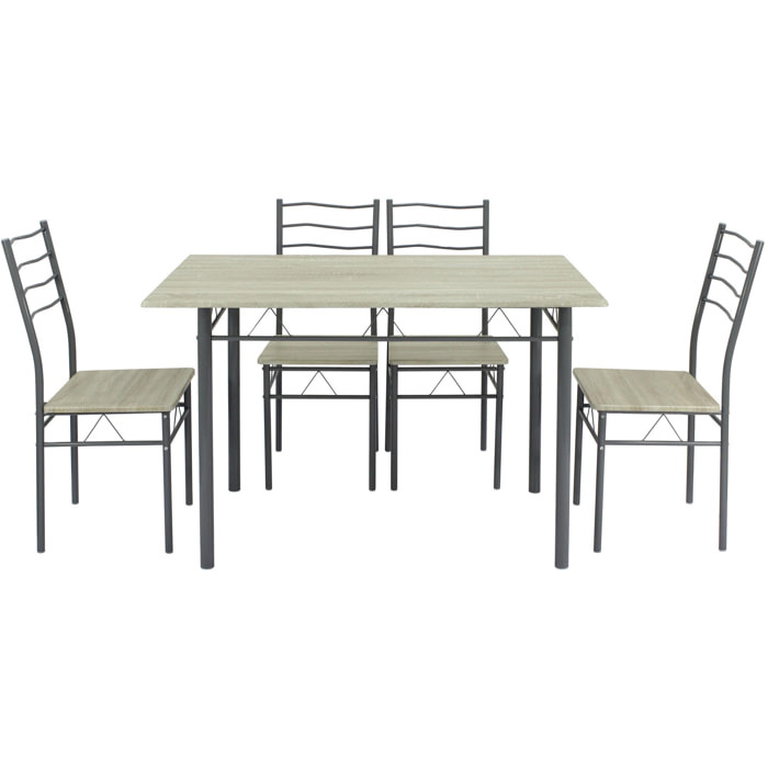 Set de mesa y 4 sillas Lima para cocina