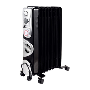 Ardes AR4R09BTTE OILO9 Turbo Time Radiatore a Olio Stufetta Elettrica 2400 W Nero Argento