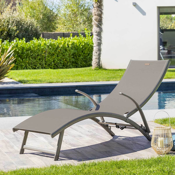 Transat "Samba" noisette & praline en aluminium traité époxy