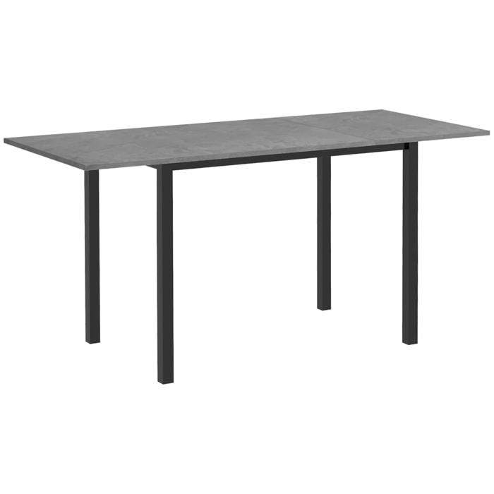 Table à manger extensible grand plateau 6 personnes acier MDF béton ciré