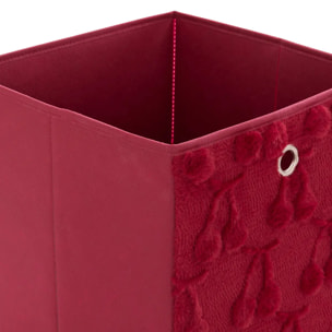 Panier de rangement Fraci 30x30cm Rouge Motifs Cerises