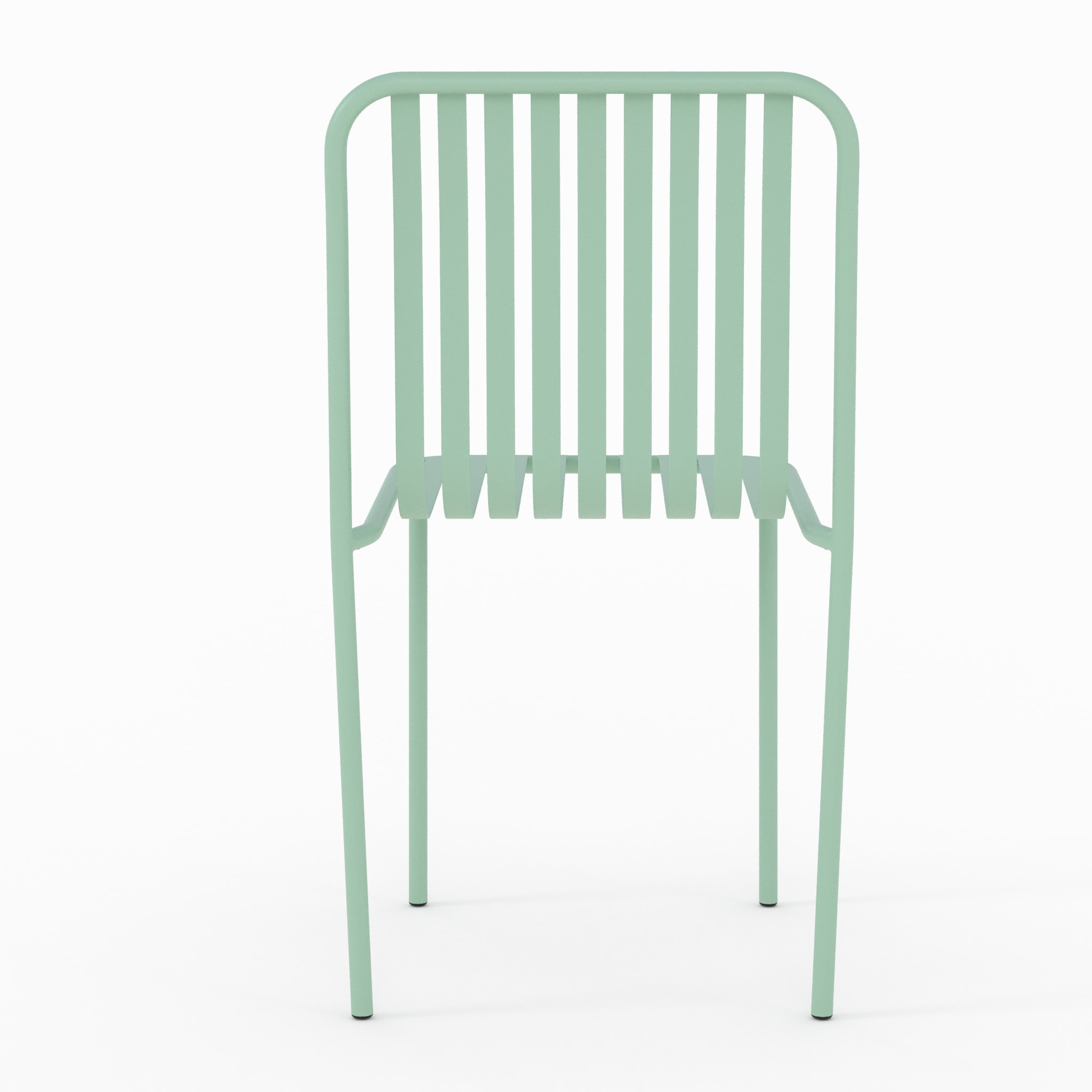Lot de 2 chaises de jardin en métal vert clair - Yumi