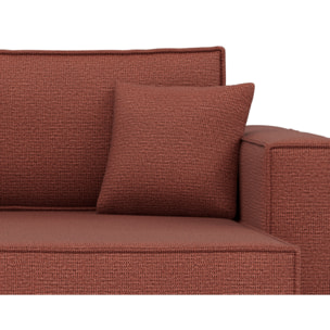 Jonas - canapé d'angle réversible 4 places convertible avec coffre en tissu texturé - Rose