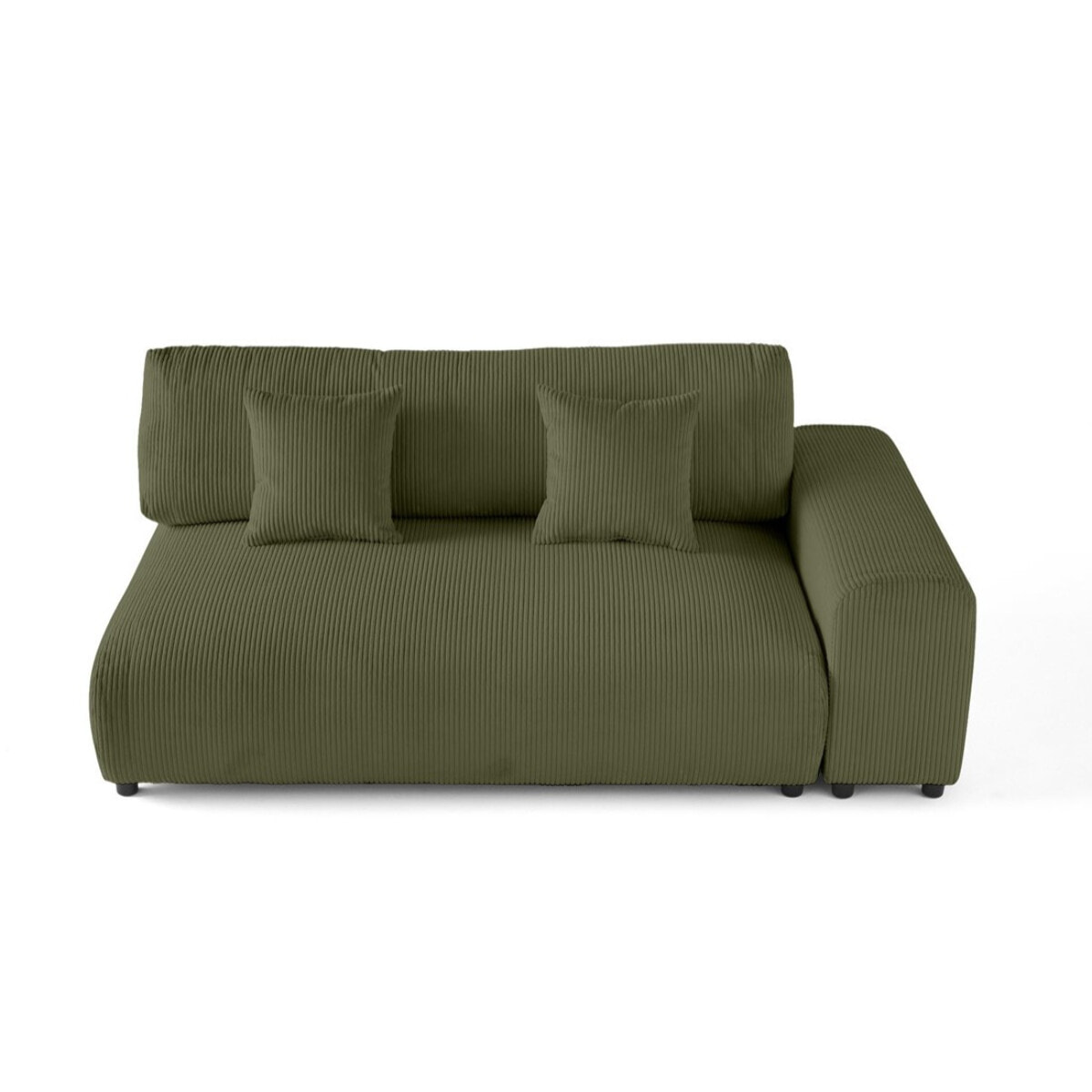 Garance - module d'assise 3 places avec accoudoir droit - en velours côtelé - Vert