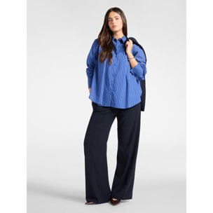 Elena Mirò - Camicia misto cotone a righe - Blu
