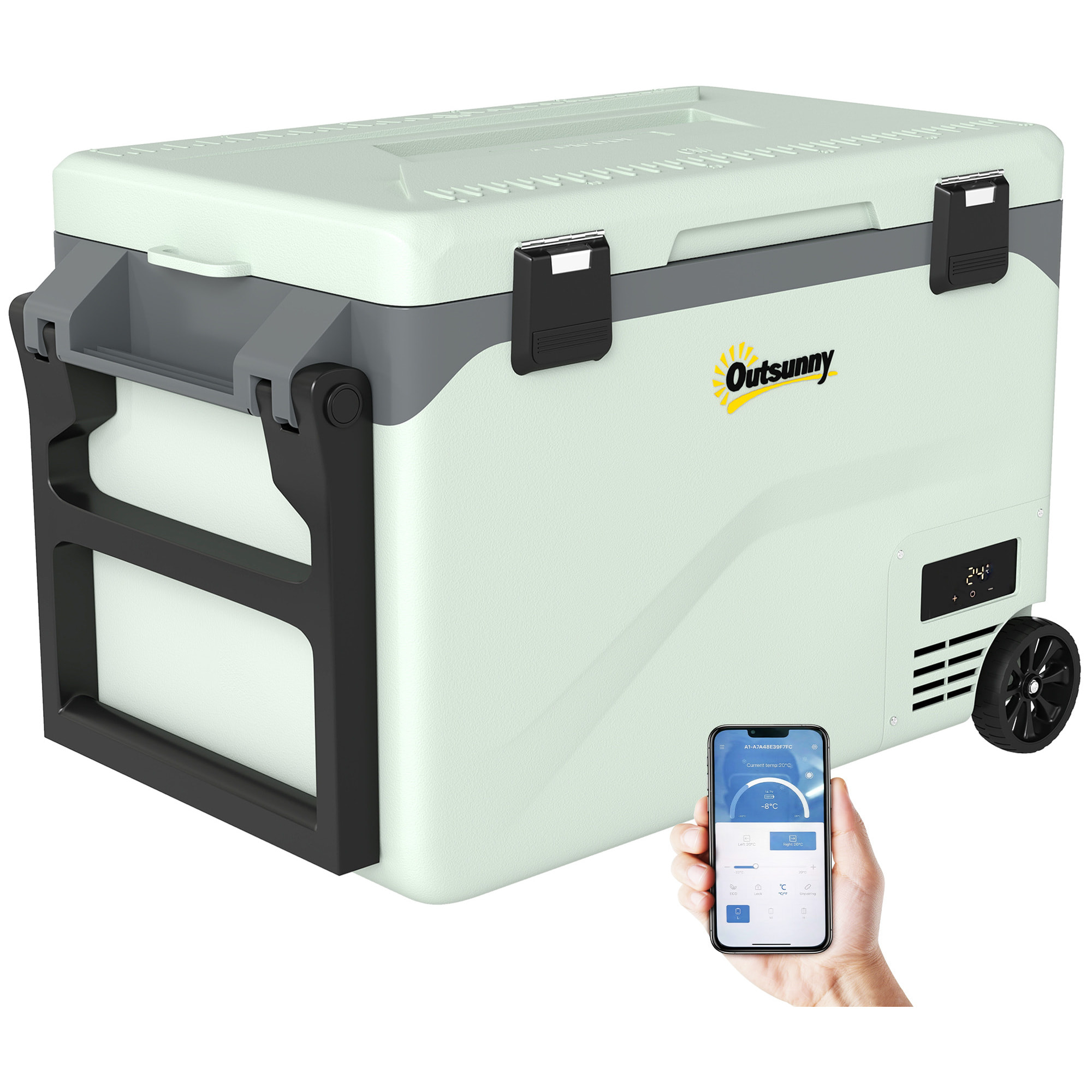 Glacière électrique compression 12V 240V - contrôle application roues - 42,5L - vert