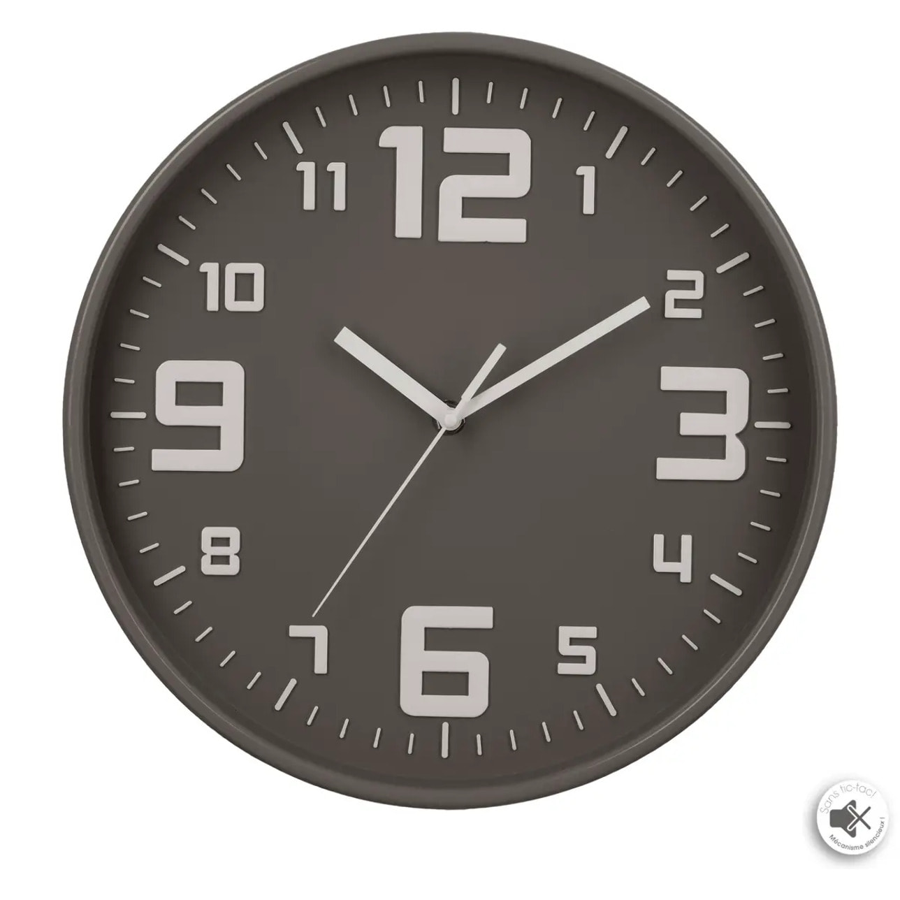 Horloge métal gris D30cm