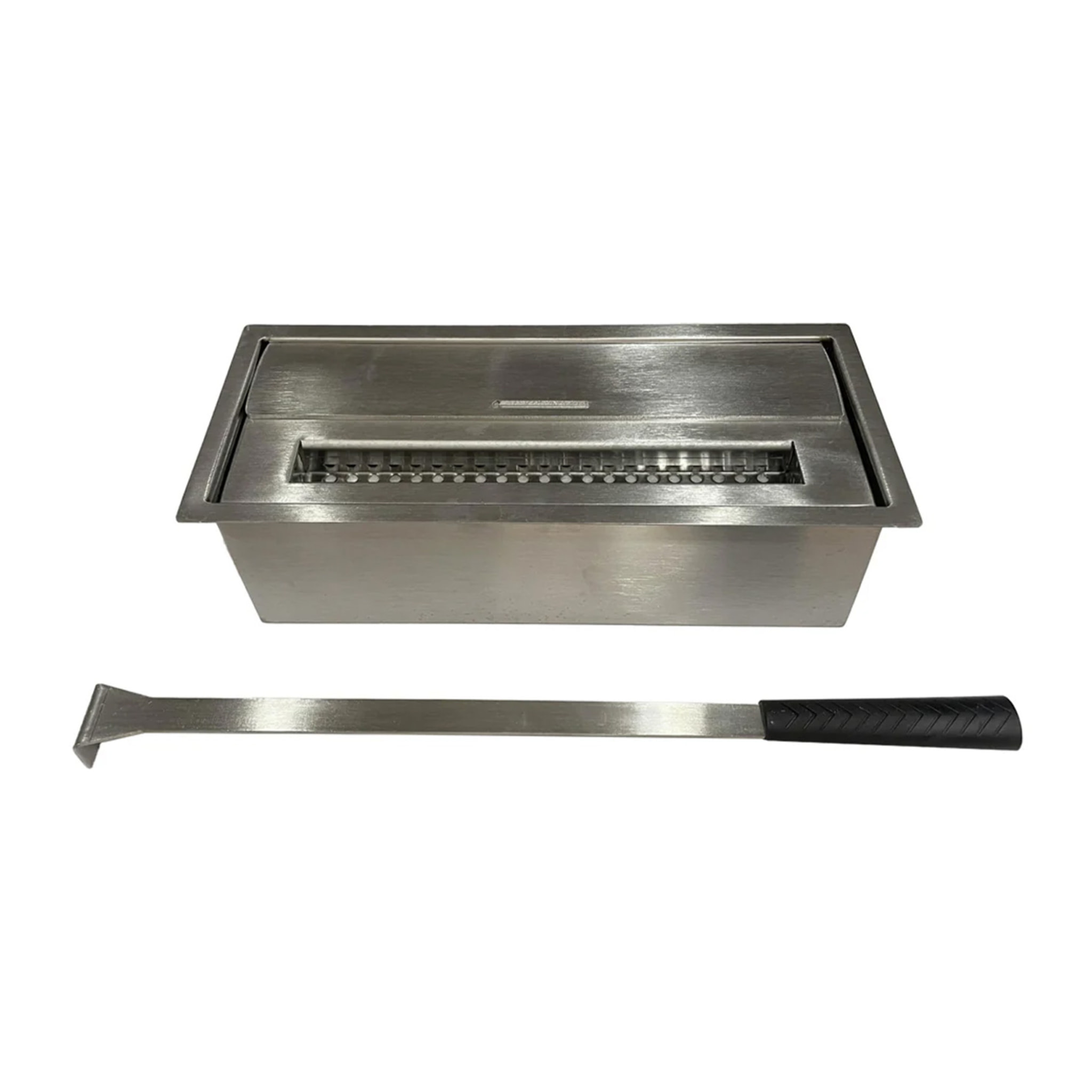 Bruciatore a bioetanolo per camino 1,5 L, in acciaio inox 30x12,5xH8,5 cm