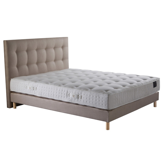 Ensemble Nova + tête de lit capitonnée - Matelas ressorts ensachés Mémoire de forme