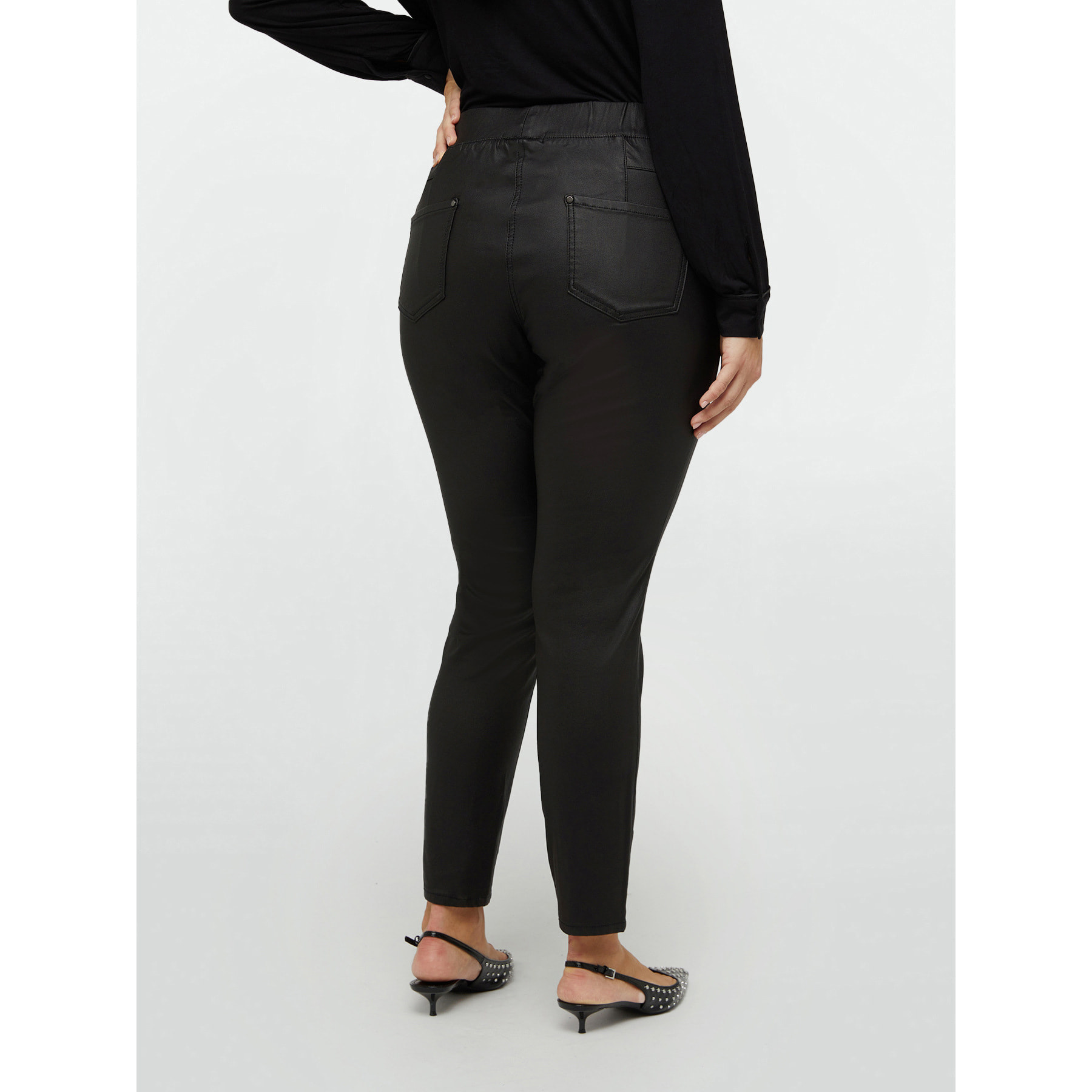 Fiorella Rubino - Jeggings de tejido revestido - Negro