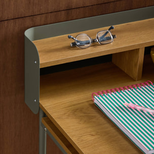Bureau métal et décor bois 3 niches MOLTO