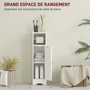 Support papier toilette - armoire pour papier toilette - 2 niveaux + rouleau papier effet bois blanc