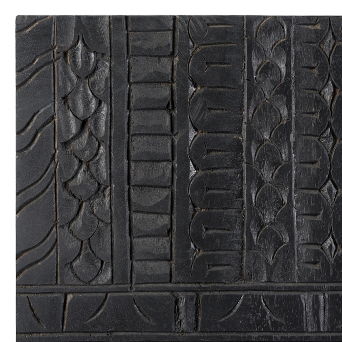Armoire gravée en bois noir et métal doré - Chimane