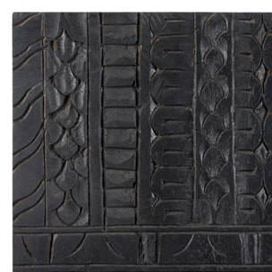 Armoire gravée en bois noir et métal doré - Chimane