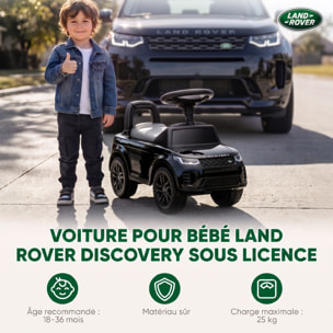 Porteur enfant voiture licence Land Rover Discovery Sport effets sonores noir