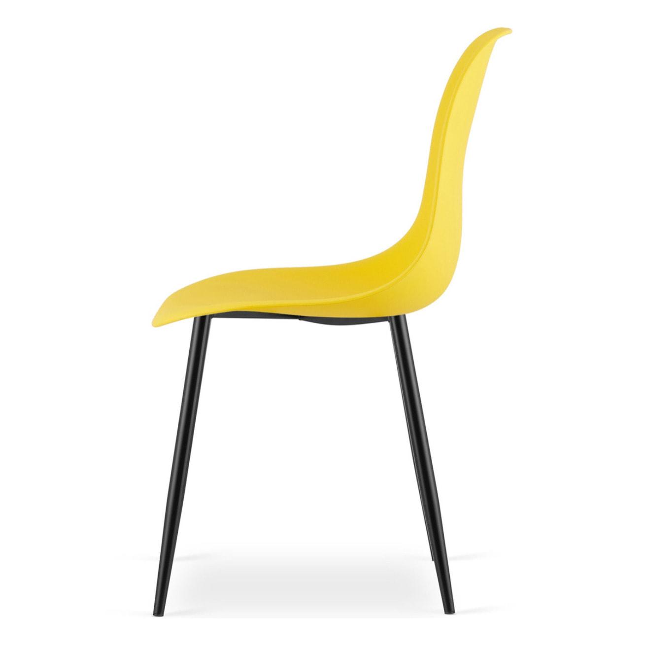 Sedia scandinava WAT in polipropilene giallo e gambe nere