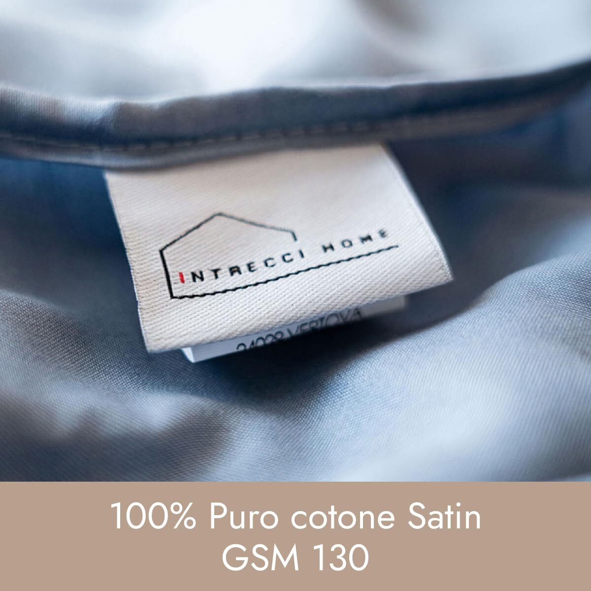 Intrecci Home Lenzuola, Lenzuolo Sopra in Raso di Puro cotone Satin, Made in Italy, Morbidezza Suprema, Elegante e Confortevole, Tinta Unita