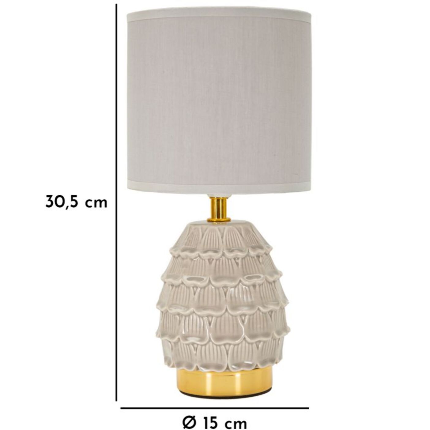 LAMPADA DA COMODINO PIGNY GRIGIA CM Ø 15X30,5