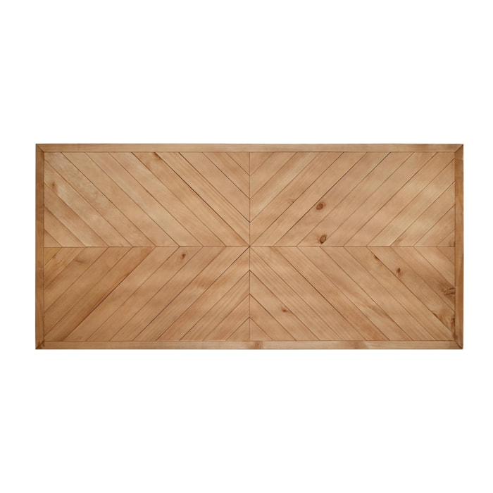 Tête de lit en bois massif style ethnique ton chêne foncé 80x165cm Hauteur: 80 Longueur: 165 Largeur: 3