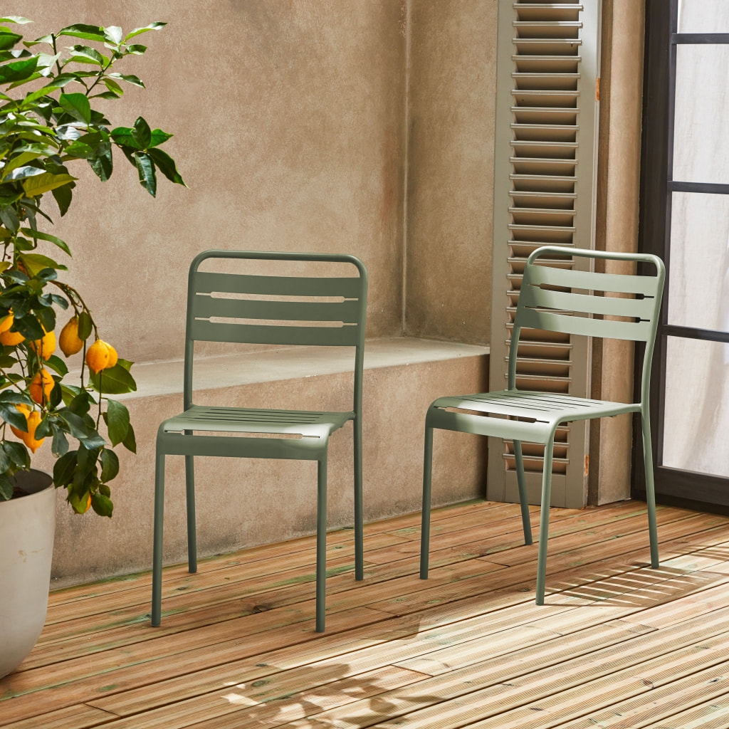 Chaise de jardin acier (lot de 2) AMÉLIA