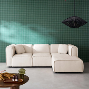 Canapé d'angle droit 3 places tissu LESTER