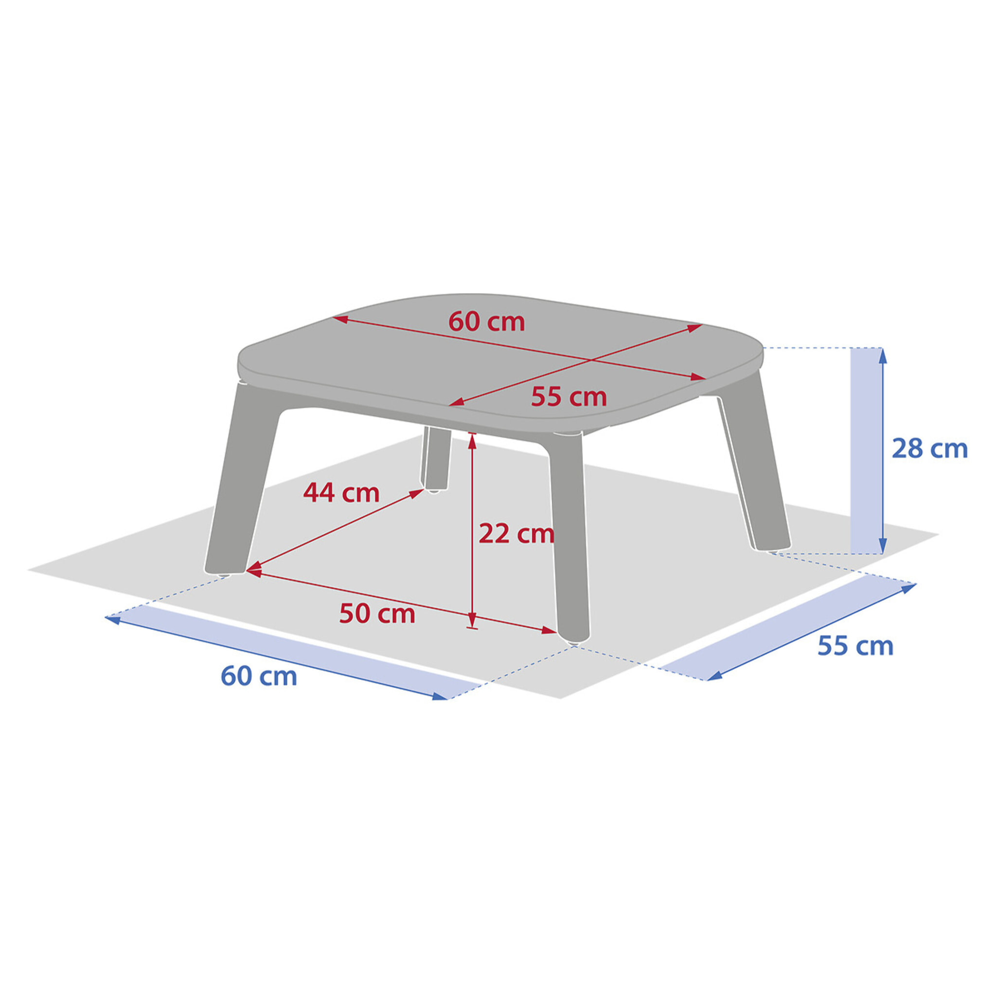 Table basse de jardin rectangulaire "Manissa" effet bois 60 x 55cm en aluminium