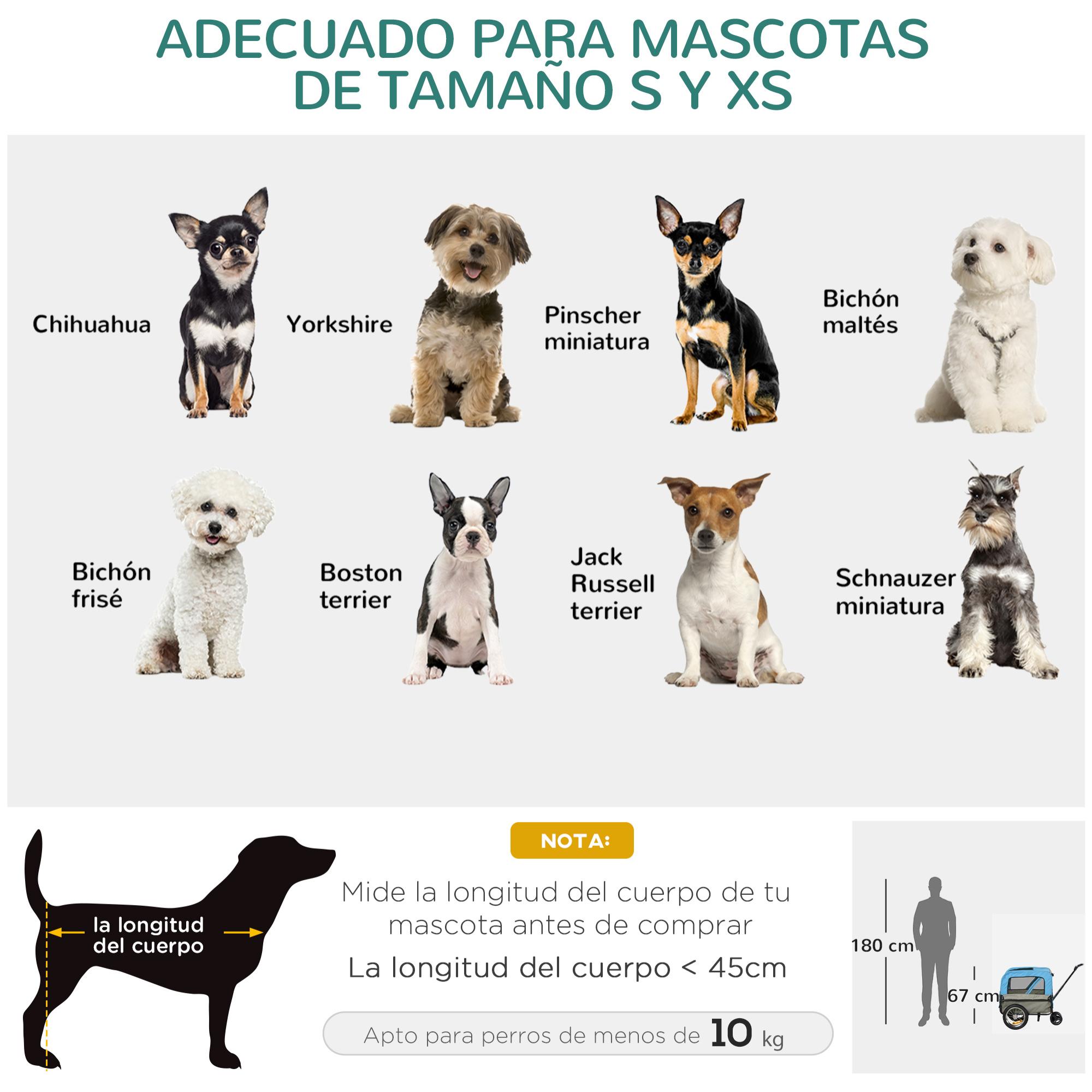 Remolque de Bicicleta para Perros 2 en 1 con Mango Extraíble 129x55,5x92 cm Azul